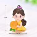 Yellow Dress Girl Holding Sun Flower
