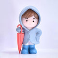 Gray Raincoat Cute Boy