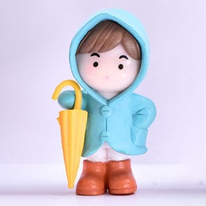 Blue Raincoat Cute Boy