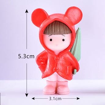 Red Raincoat Cute Girl