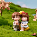 Sweety Lover Couple With Moon And Flower