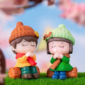 Sweet Lovely Winter Dressing Couple Miniature