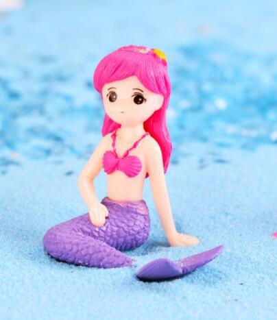 Pink Hair Mermaid Curly Tail Miniature