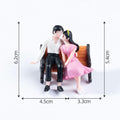 Romantic Couple Sitting On Bench Miniature Set