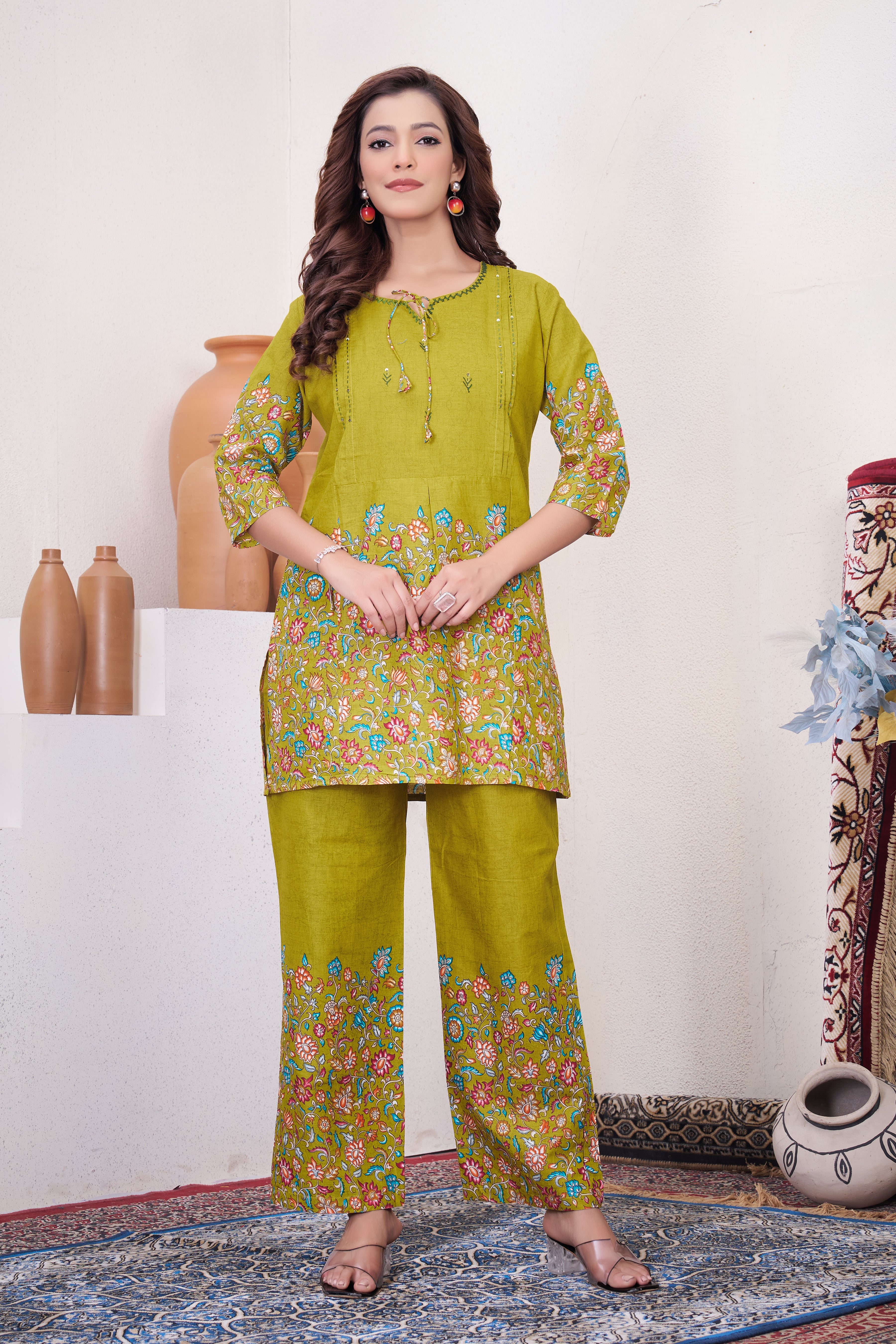 Hanch Pure Cotton Printed Co-Ords Set – Lemon Yellow
