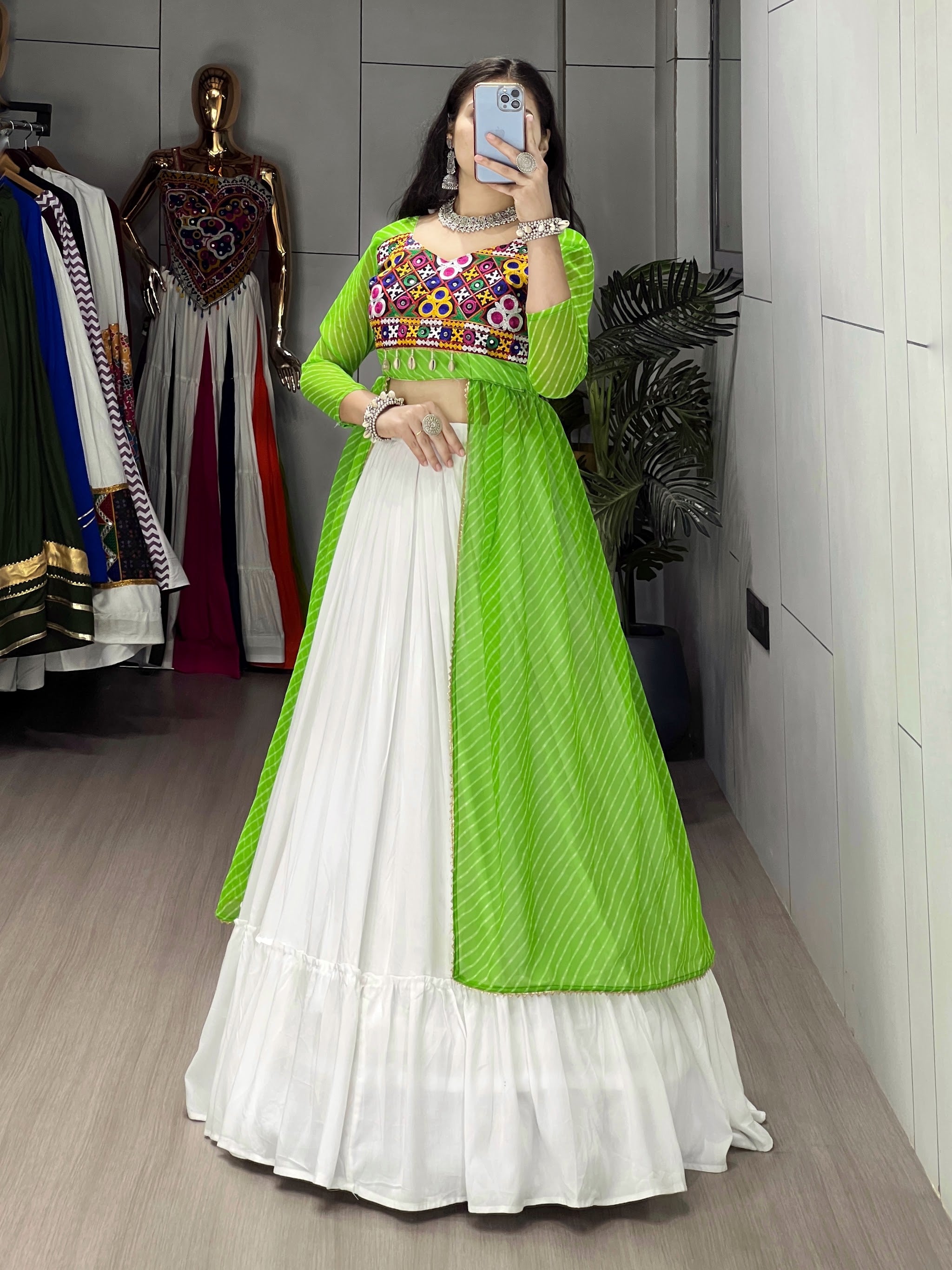Navratri Printed Kurti Lehenga Set