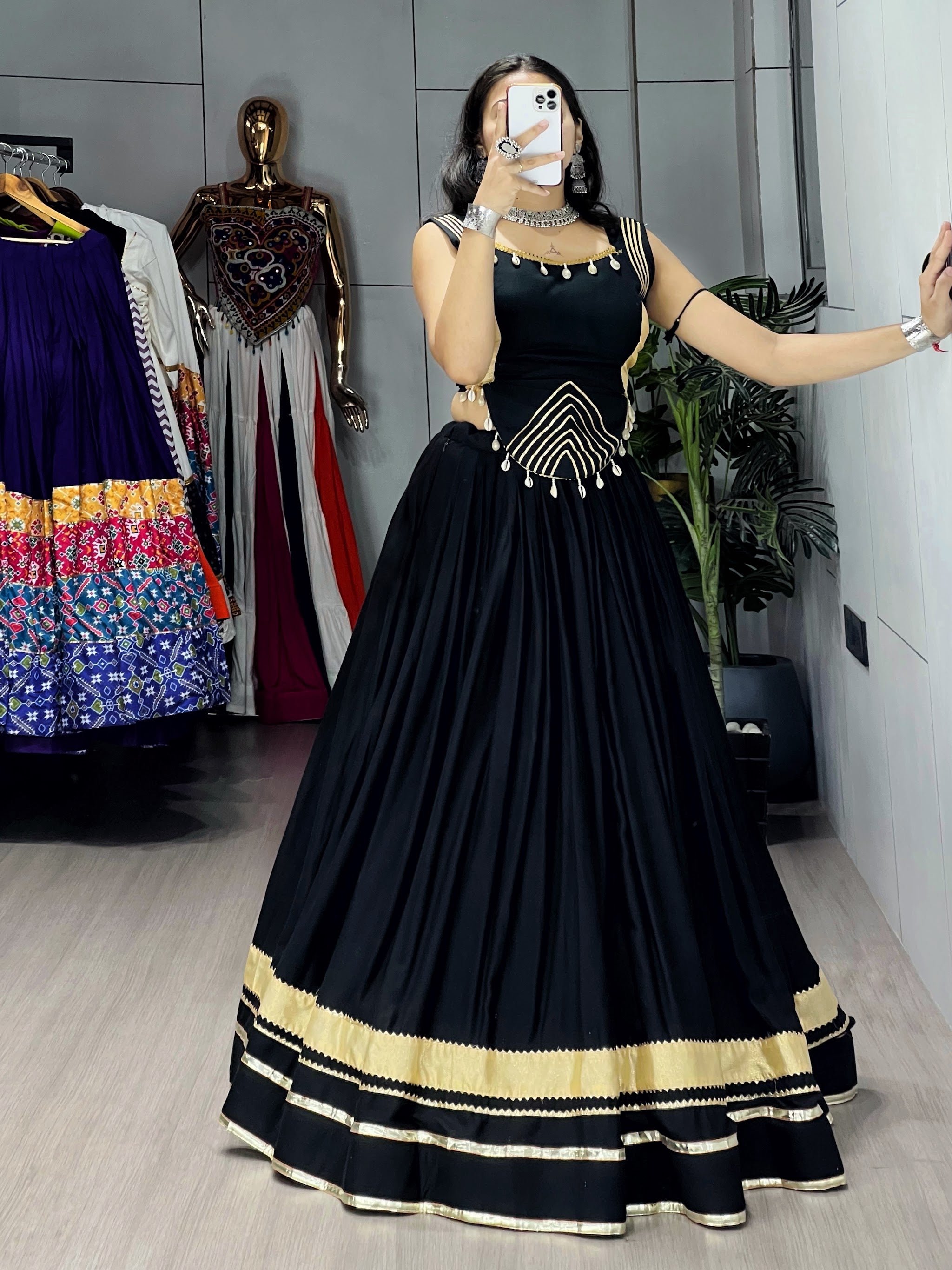 Navratri Black Ambaa Lehenga Set