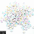 Idly Abcd Alphabet Beads (Wt+Metallic Col)