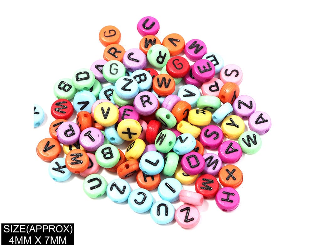 Idly Abcd Alphabet Beads (Col+Blk)