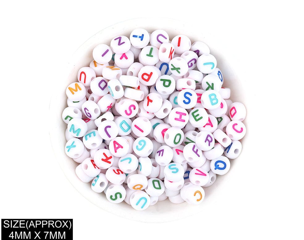 Idly Abcd Alphabet Beads (Wt+Col)