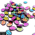 Oval With Love Text Beads (Blk+Col Highlight Blk)