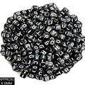 Square Abcd Alphabet Beads (Blk+Wt)