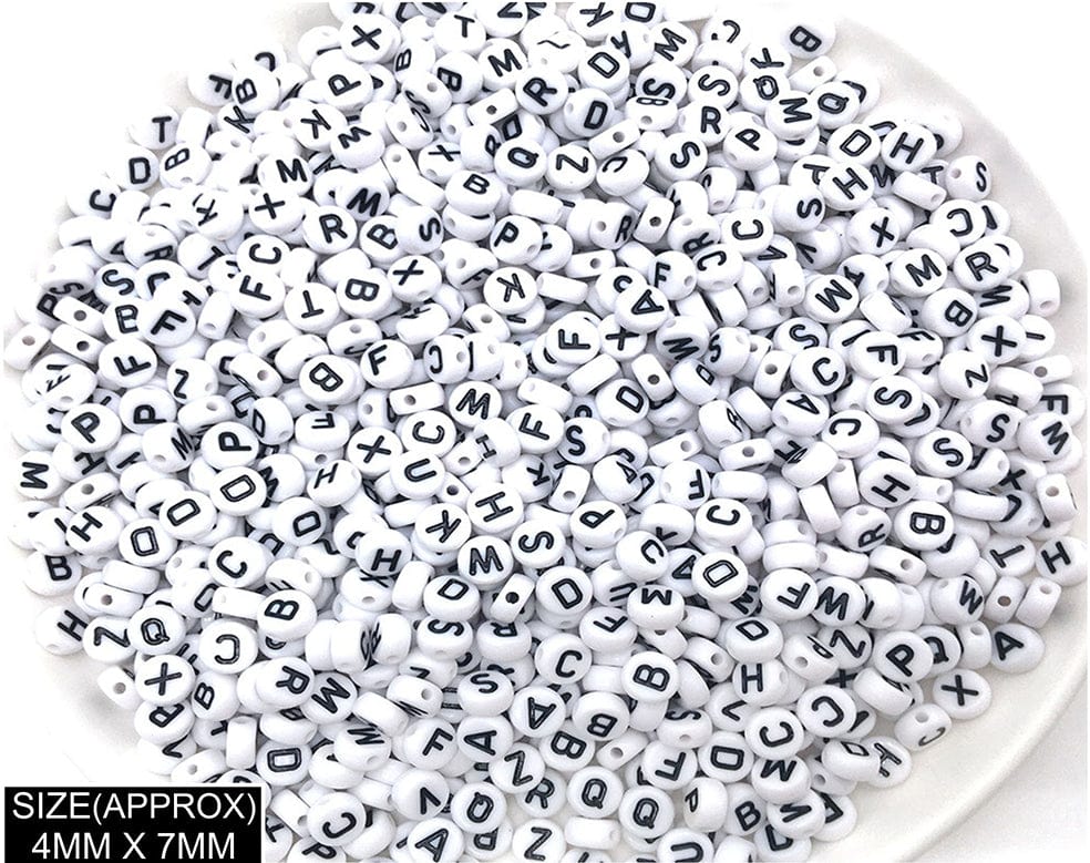 Idly Abcd Alphabet Beads (Wt+Blk)