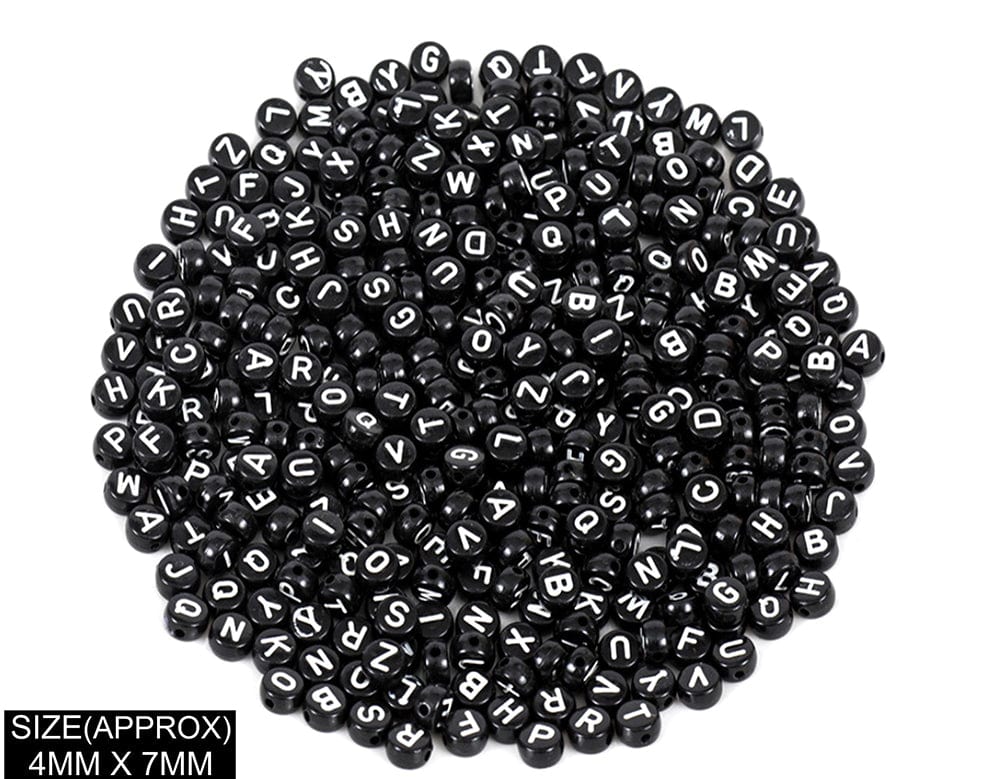 Idly Abcd Alphabet Beads (Blk+Wt)