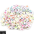 Heart Abcd Alphabet Beads (Wt+Col)