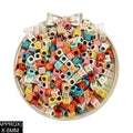 Square Abcd Alphabet Beads (Col+Gold)