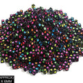 Square White Heart Design Beads (Blk+Col)