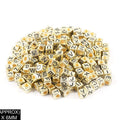 Square Abcd Alphabet Beads (Gold+Blk)