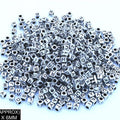 Square Abcd Alphabet Beads (Sil+Blk)