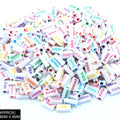 Rectangle Words Beads (Wt+Col)