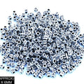 Square Abcd Alphabet Beads (Sil+Blk)