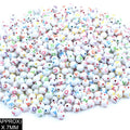 Round Abcd Alphabet Beads (Wt+Col)