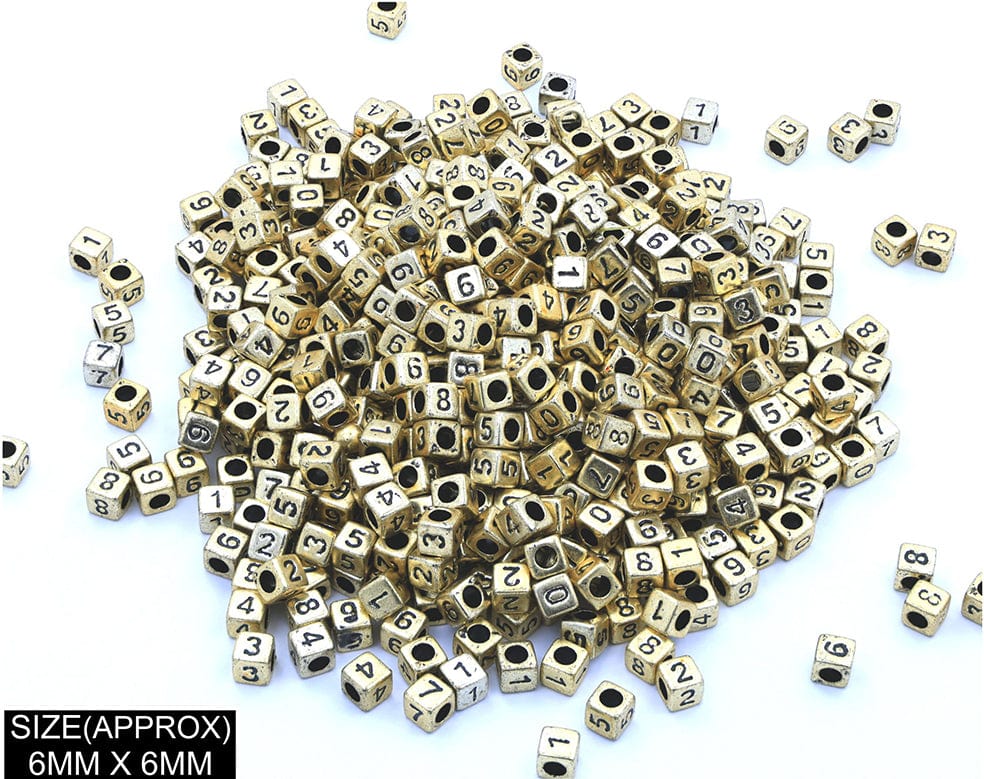 Square 1234 Beads (Gold+Blk)