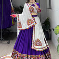 Navratri Purple White Arches Patch Work Lehenga Set