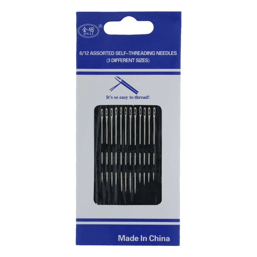 Side Slotted  6/12 Assorted Self Threading Needles (3 Different Sizes)