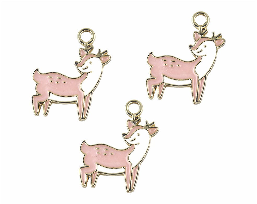 Deer Enamel Pendant Charms - A