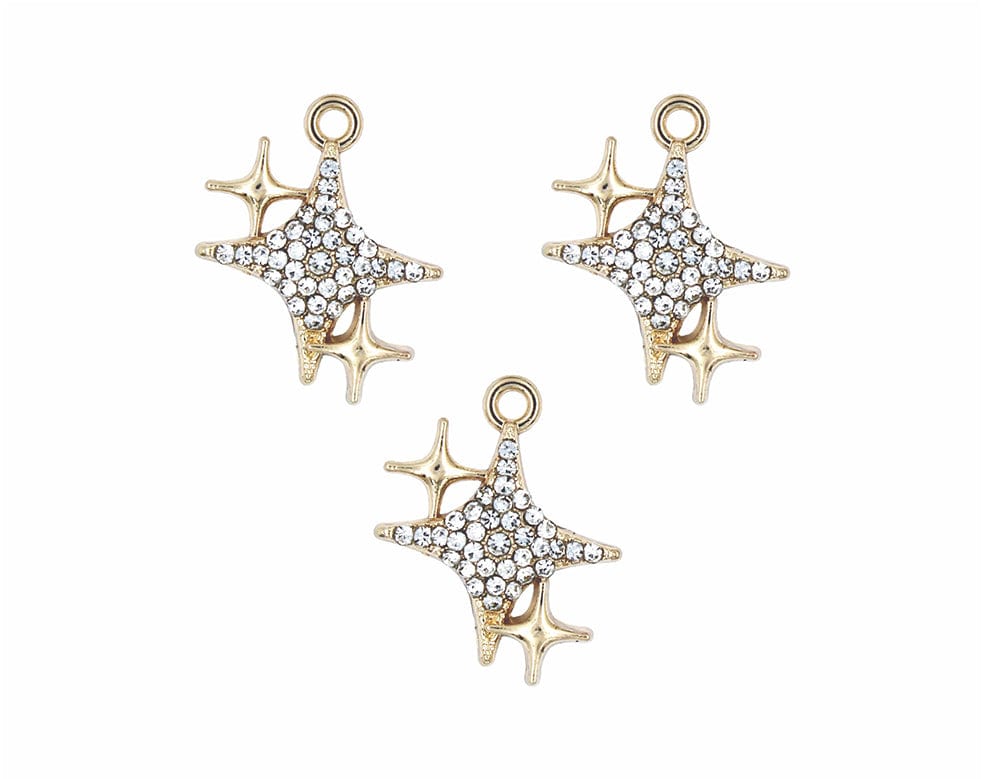 Star Gold With Diamond Pendant Charms