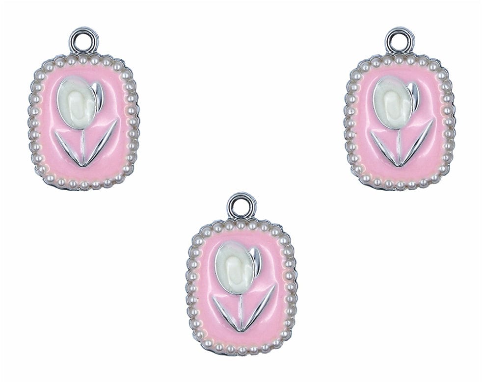 Tulip Flower Enamel Pendant Charms