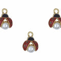 Flying Beetle Enamel Pendant Charms