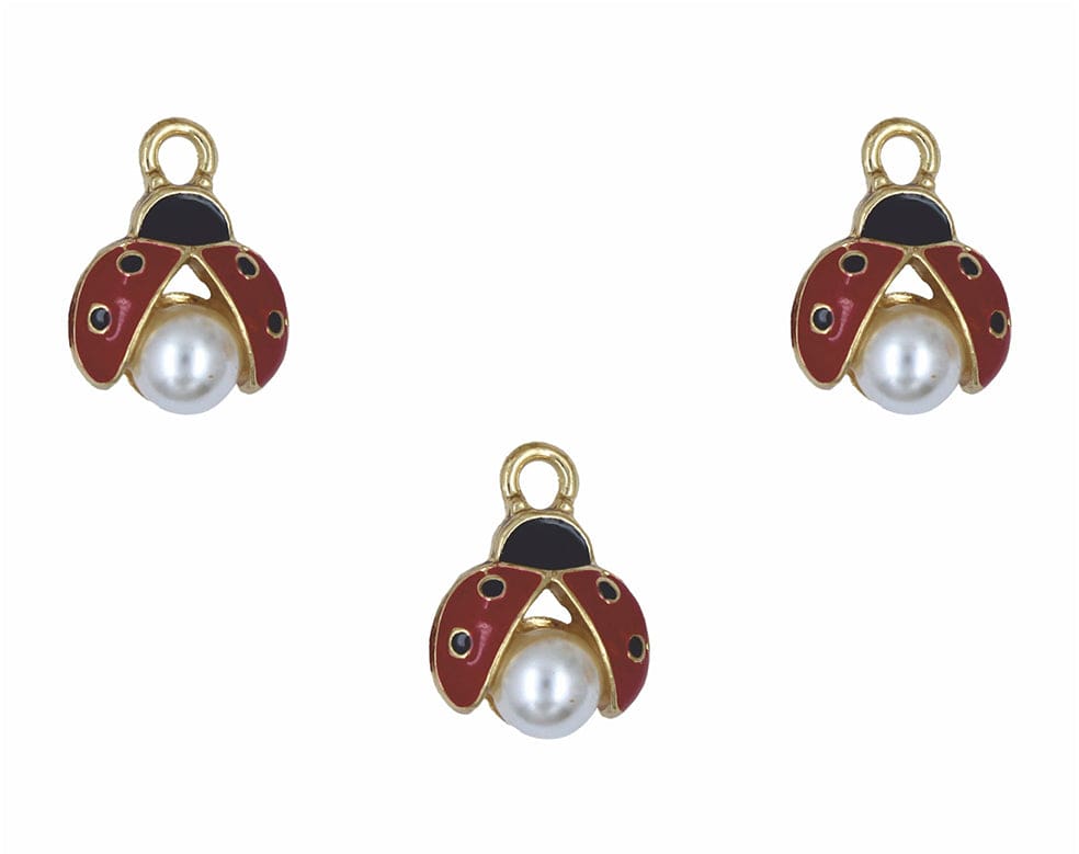 Flying Beetle Enamel Pendant Charms