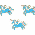 Unicorn Enamel Pendant Charms - A