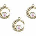 Crystal Sun Crescent Moon Pendant Charms