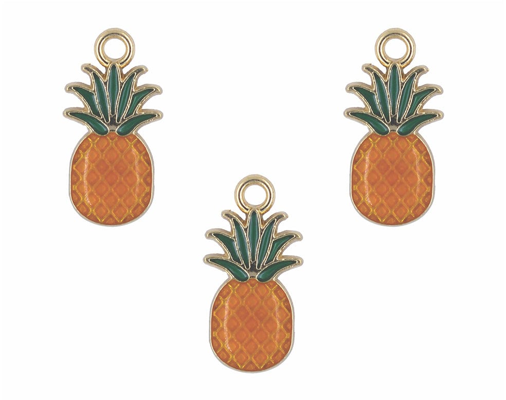 Pineapple Enamel Pendant Charms