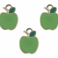Green Apple Enamel Pendant Charms