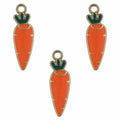 Carrot Enamel Pendant Charms - A