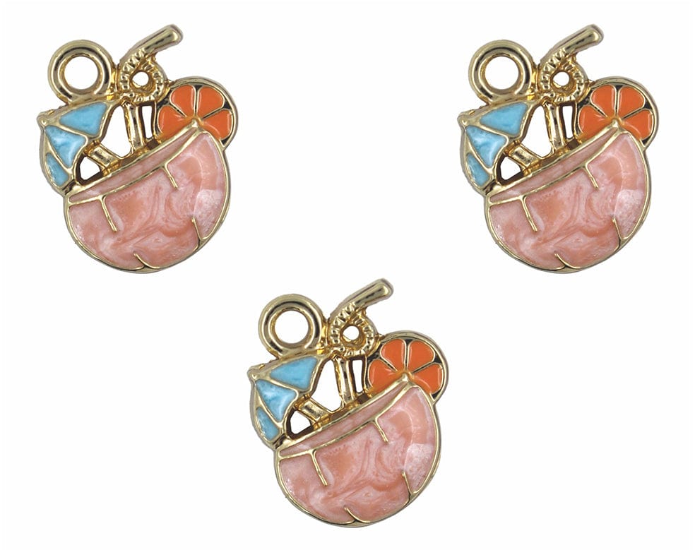 Coconut Milk Juice Drinks Enamel Pendant Charms - A