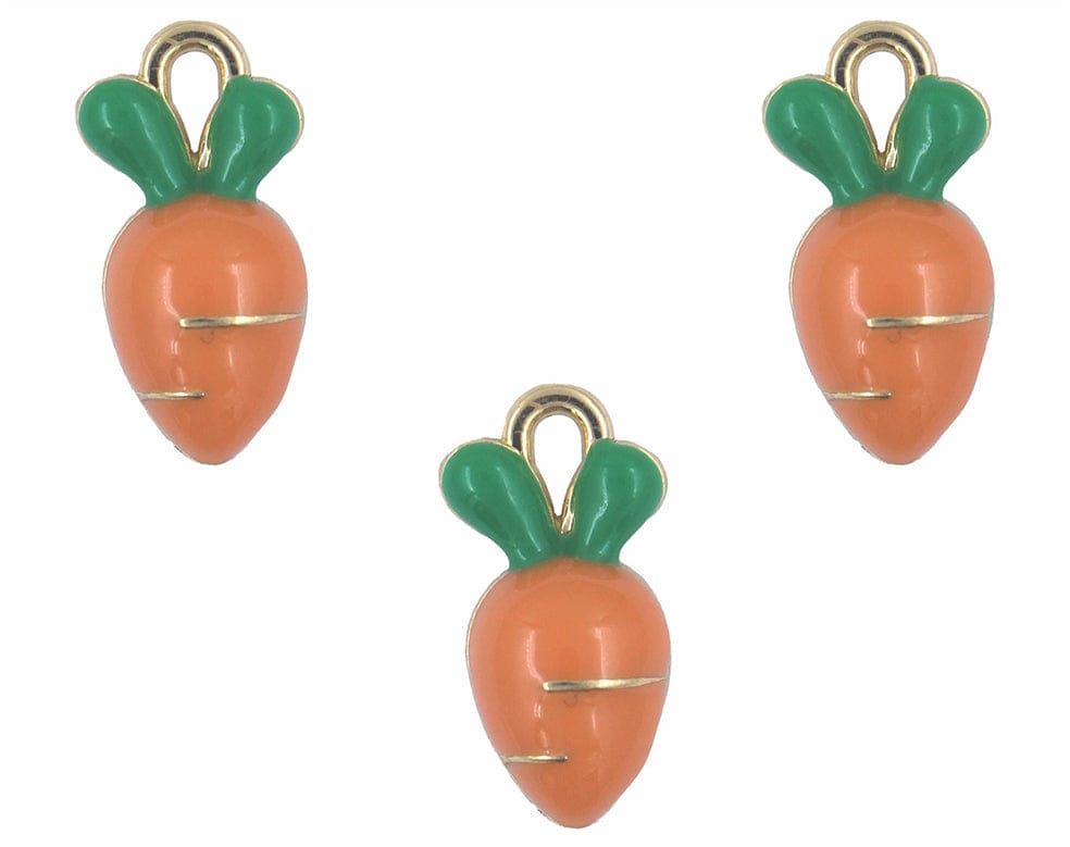 Carrot Enamel Pendant Charms - B