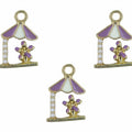 House Flower Enamel Pendant Charms
