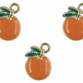 Orange Enamel Pendant Charms