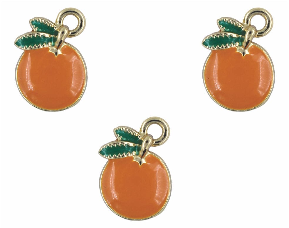 Orange Enamel Pendant Charms