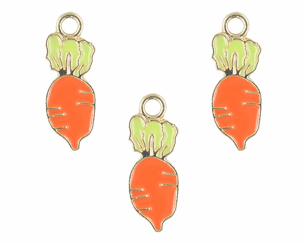 Carrot Enamel Pendant Charms - C