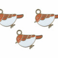 Bird Enamel Pendant Charms - A