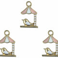 House Bird Enamel Pendant Charms