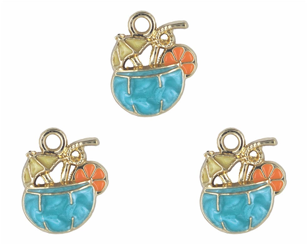 Coconut Milk Juice Drinks Enamel Pendant Charms - B