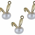 Cute Bunny Shaped Pearl Pendant Charms