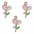 Flower Rose Enamel Pendant Charms